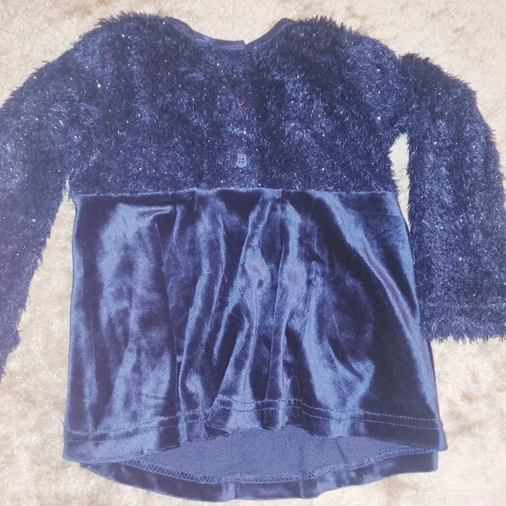 Girl's velour blue dress